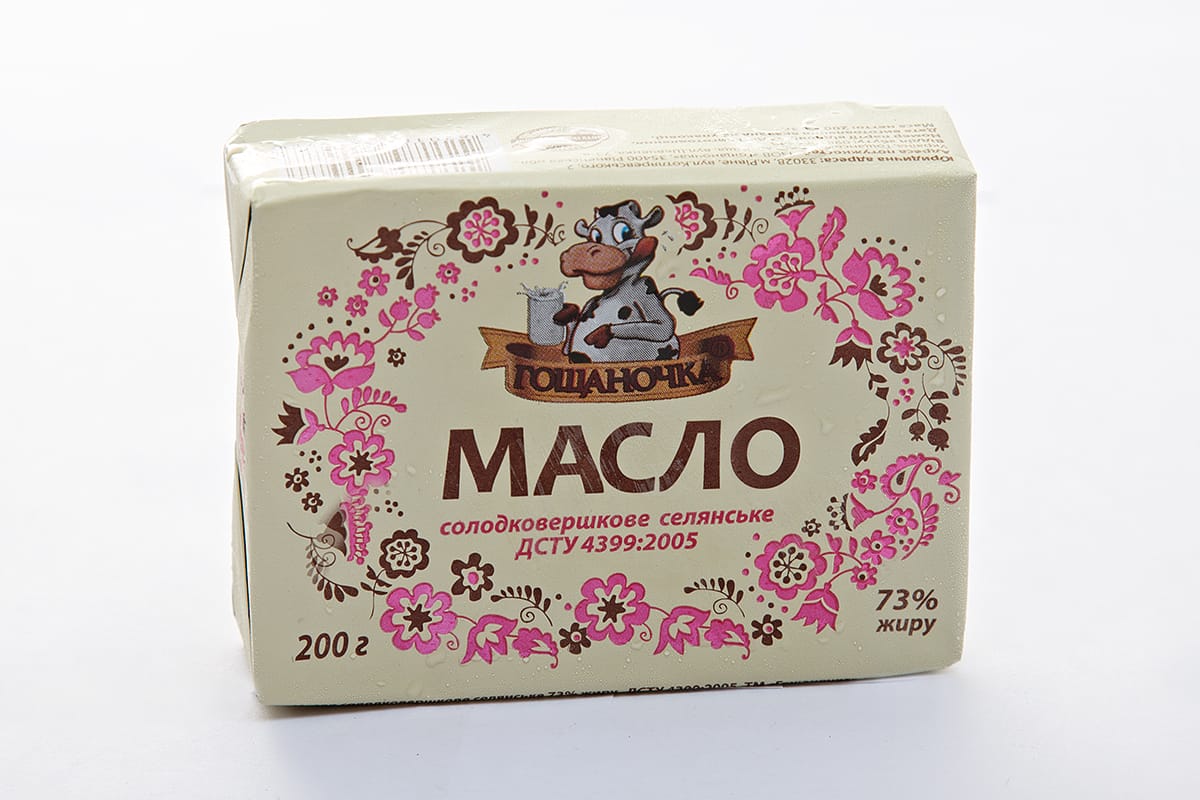 Масло солодковершкове селянське 73% 200г ТОВ Гощаночка